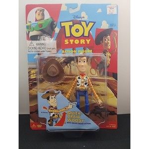 Vintage 1995 Pixar Disney Toy Story Quick Draw Woody Action Figure NEW!